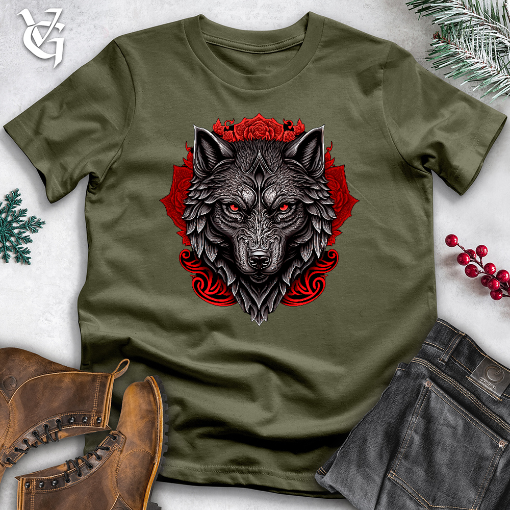 Red Flower Wolf Cotton Tee