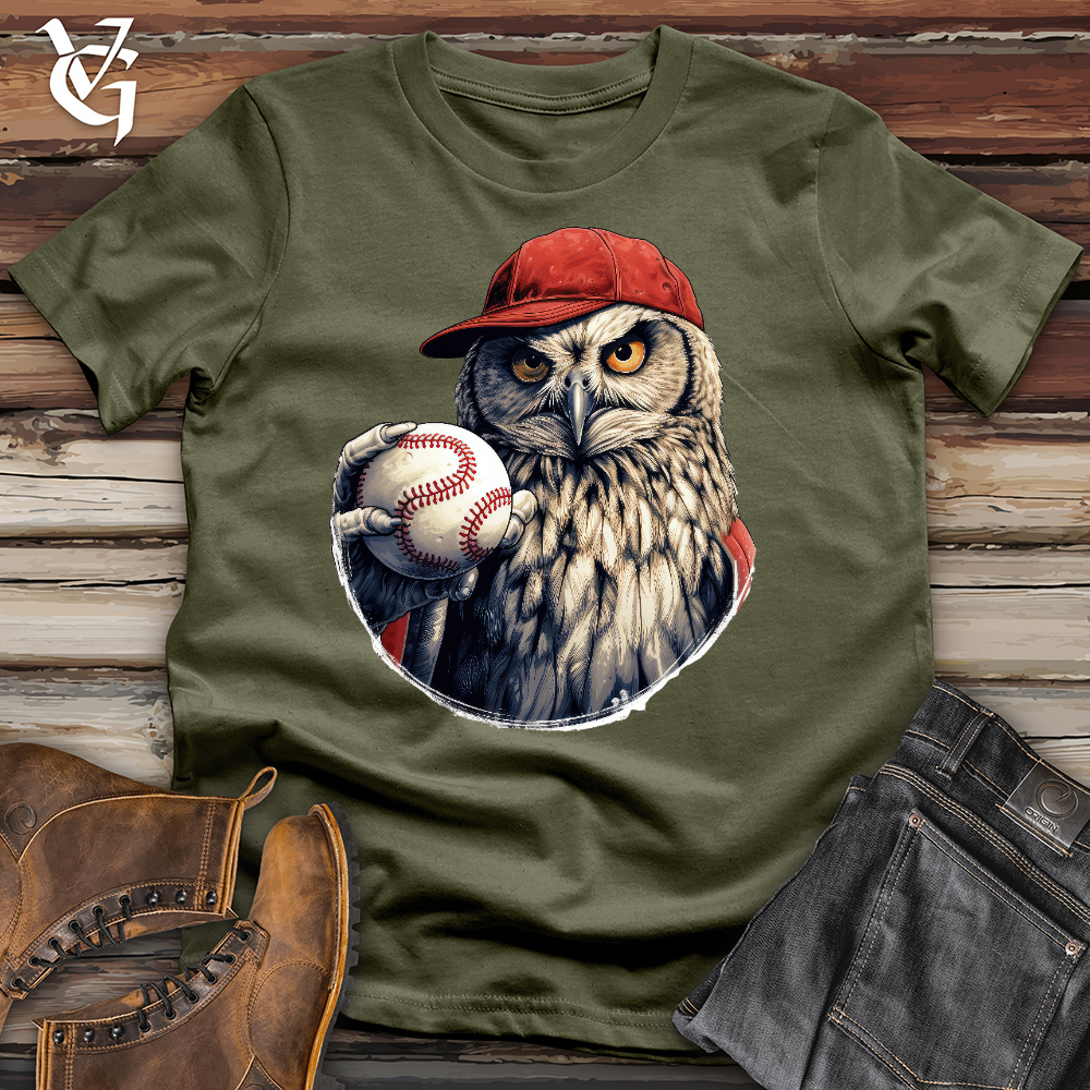 Owl Baseball Pitcher Cotton Tee