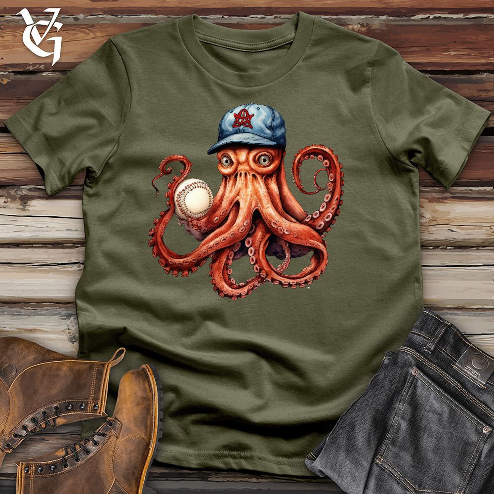 Octopus Baseball Player Cotton Tee