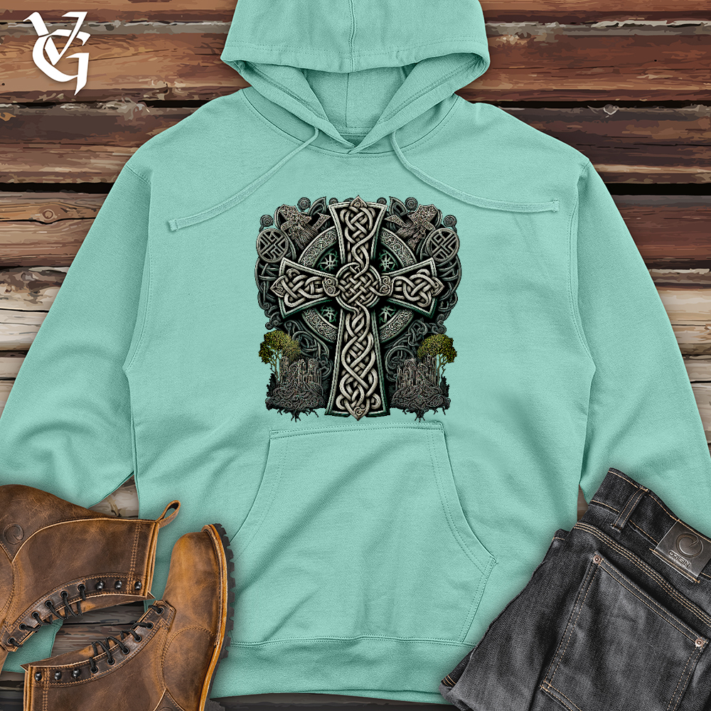 Metallic Celtic Crosses Midweight Hooded Sweatshirt