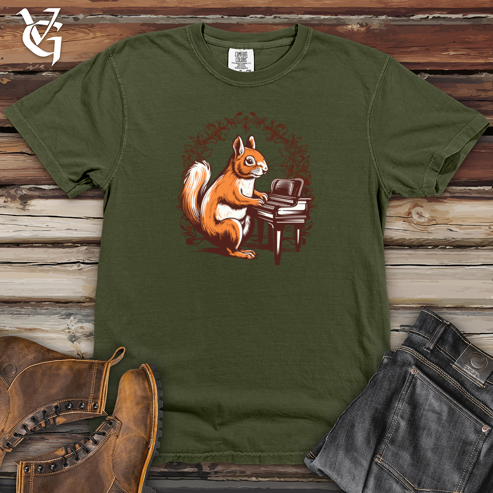 Retro Piano Squirrel 01 Heavy Cotton Comfort Colors Tee