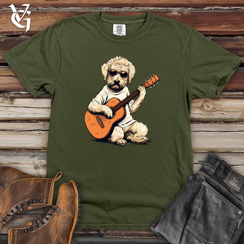 Strumming Doodle Dog Melody Heavy Cotton Comfort Colors Tee