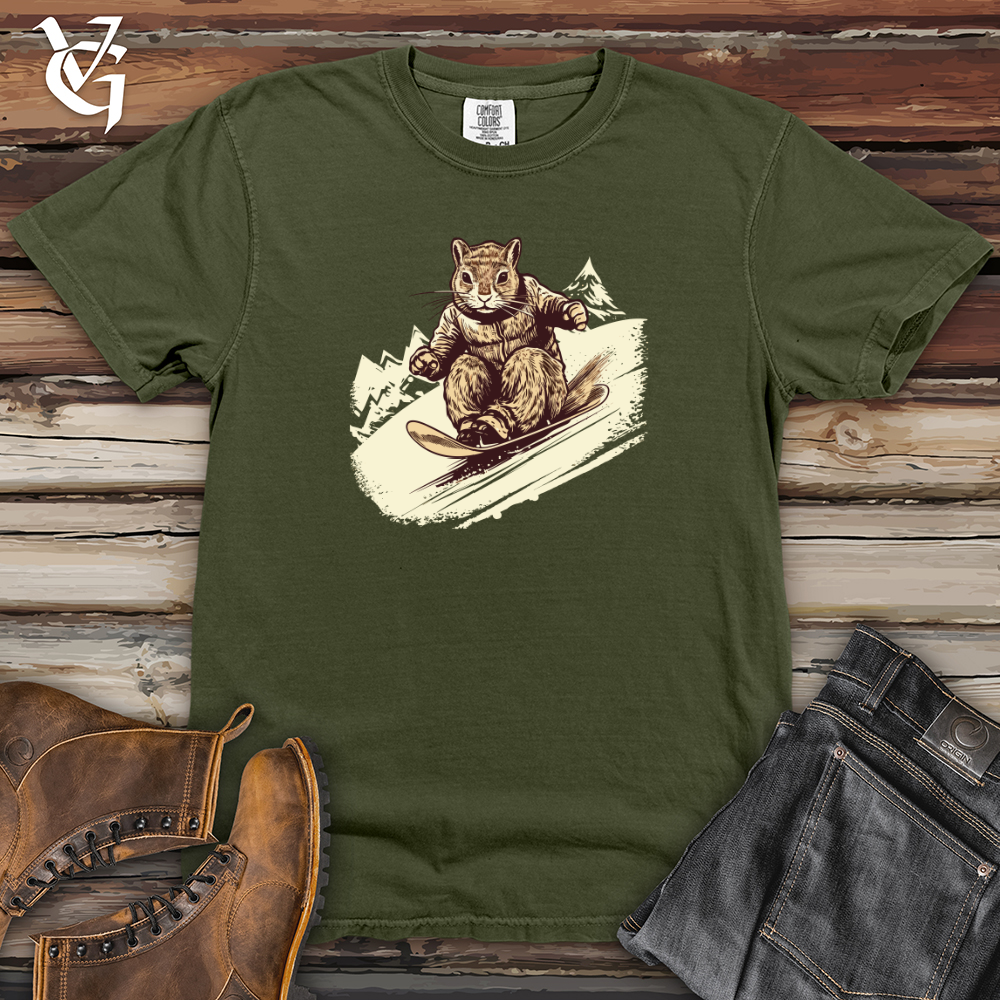 Vintage Sledding Squirrel Heavy Cotton Comfort Colors Tee