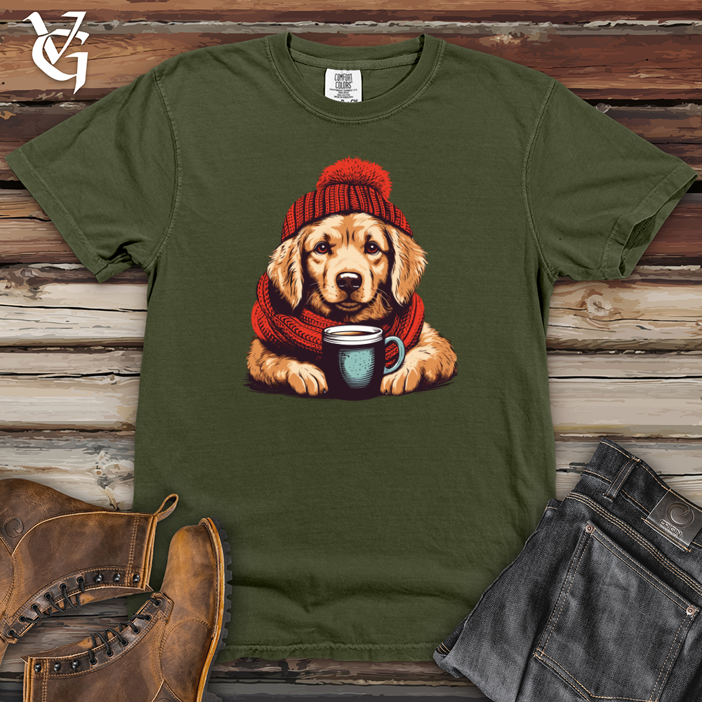 Retro Pom Pom Golden Retriever Heavy Cotton Comfort Colors Tee