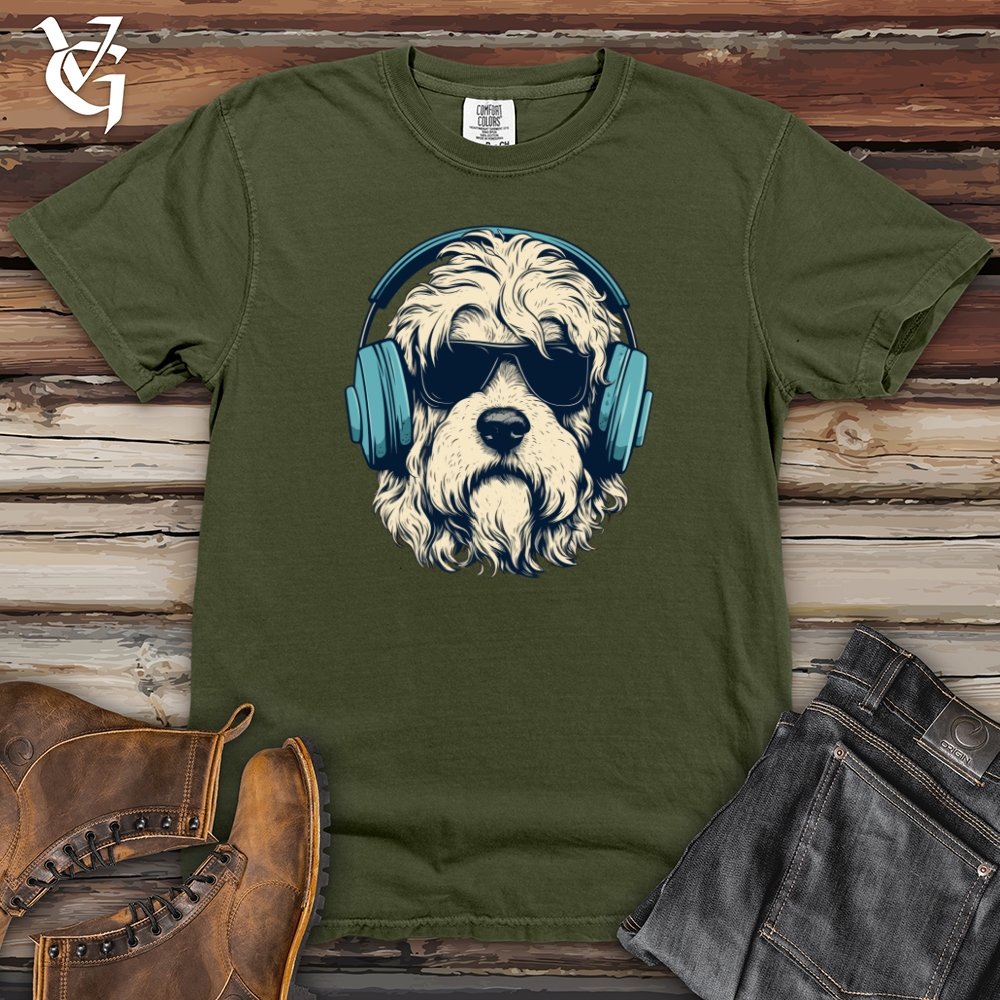 Headphone Rocking Doodle Pooch Heavy Cotton Comfort Colors Tee