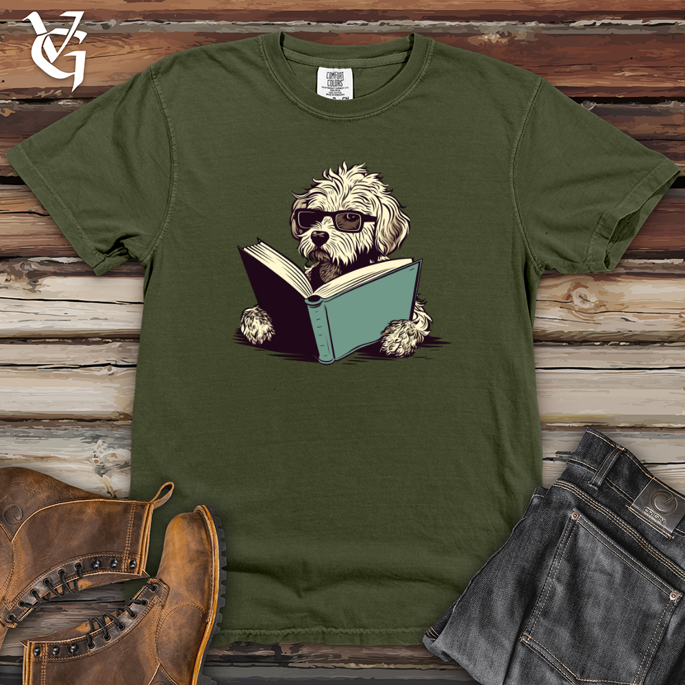 Book Lover Doodle Pooch Heavy Cotton Comfort Colors Tee