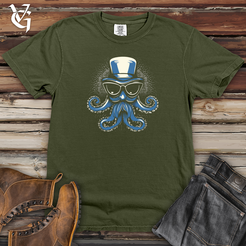 Vintage Cosmic Top Hat Octopus 03 Heavy Cotton Comfort Colors Tee