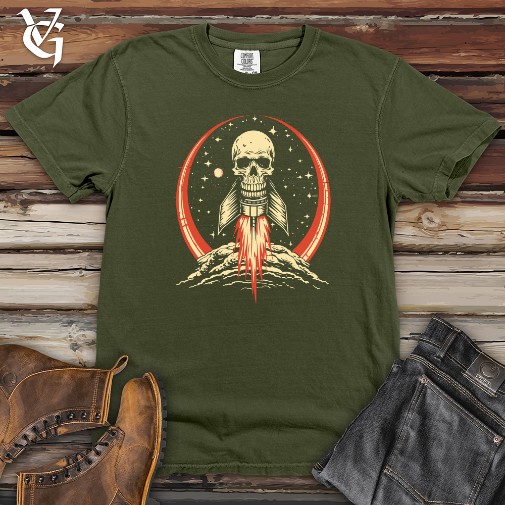 Cosmic Rocket Skull Heavy Cotton Comfort Colors Tee