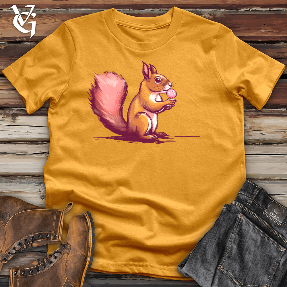 Squirrel Blowing Bubbles with Bubble Gum Cotton Tee
