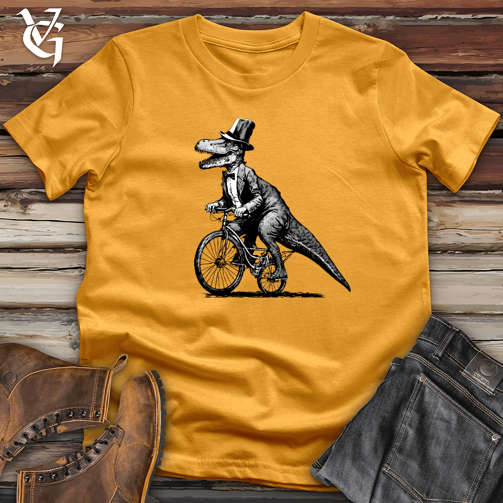 Dinosaur Riding a Bike Cotton Tee