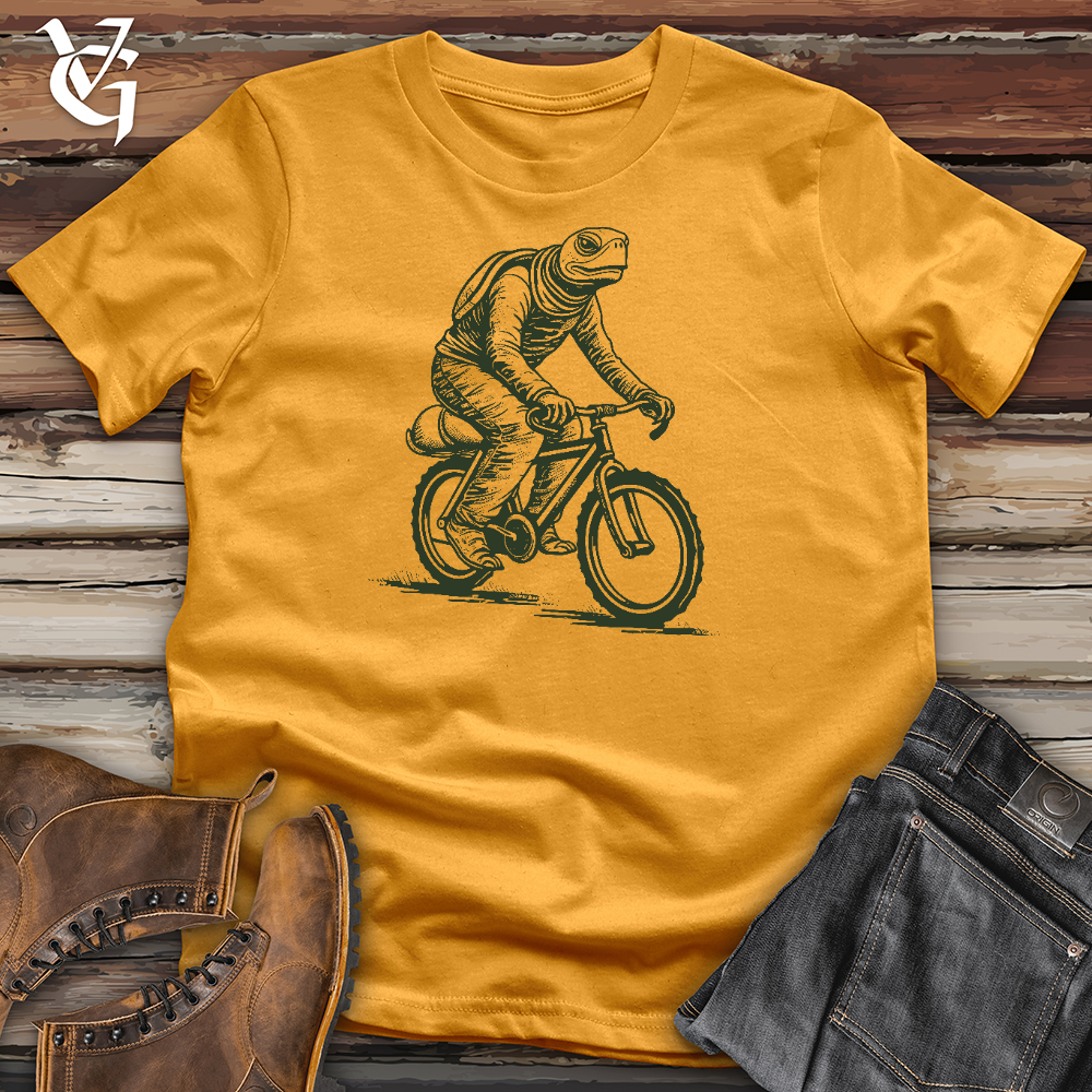 Turtle Riding A Bike Cotton Tee