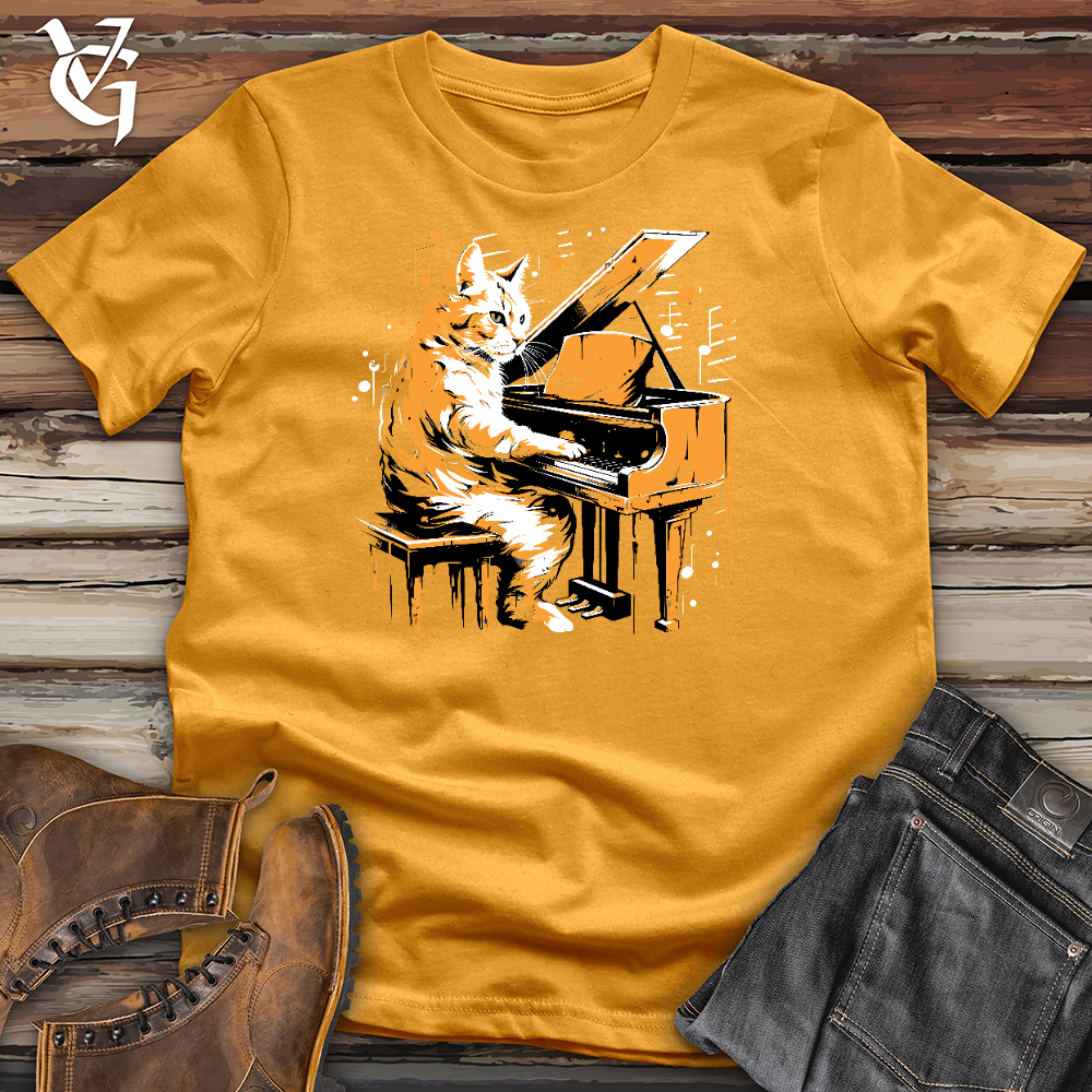 Cat Playing Music Cotton Tee