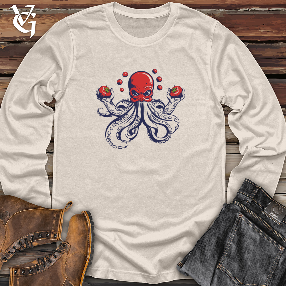 Retro Fruit Juggling Octopus Long Sleeve