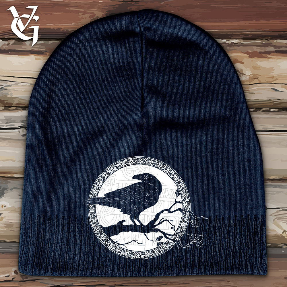 White Winter Raven Beanie