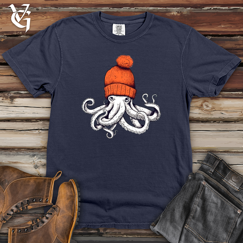 Octopus Orange Beanie Heavy Cotton Comfort Colors Tee