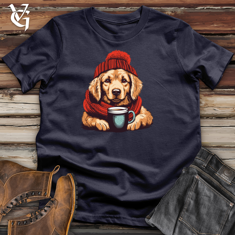 Retro Pom Pom Golden Retriever Cotton Tee