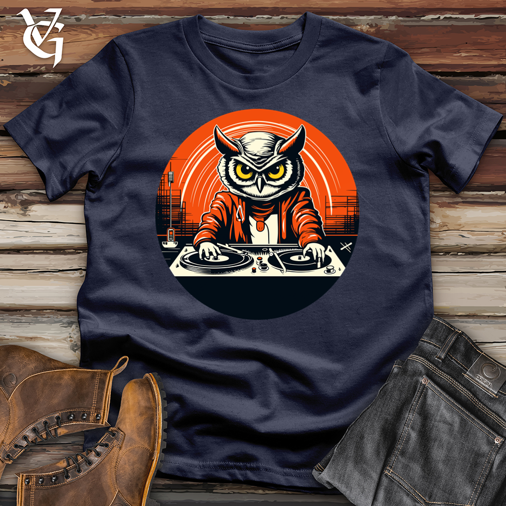 Dj Owl Making Techno Music Softstyle Tee