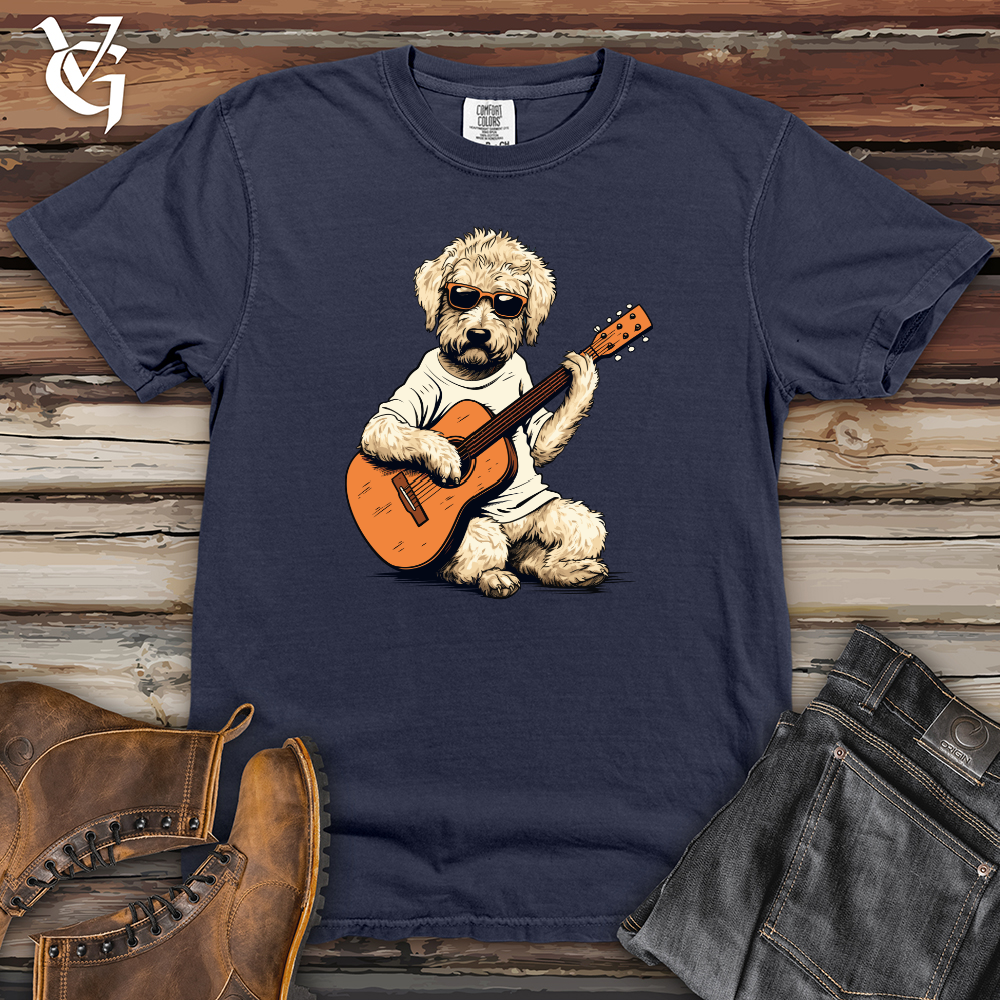 Strumming Doodle Dog Melody Heavy Cotton Comfort Colors Tee