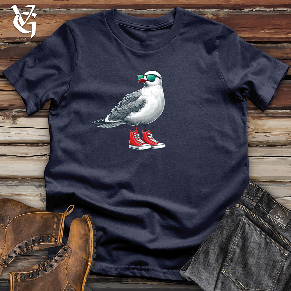 Seagull with Red Sneakers and Sunglass Softstyle Tee