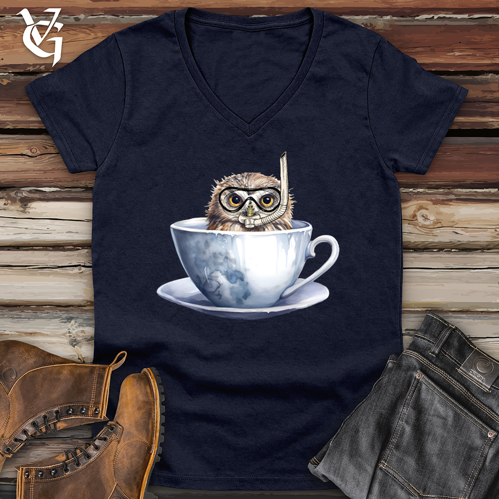 Snorkeling Owl Softstyle V-Neck