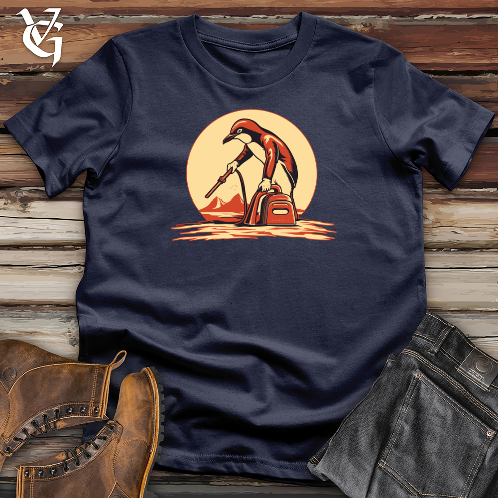 Retro Vacuuming Penguin Softstyle Tee