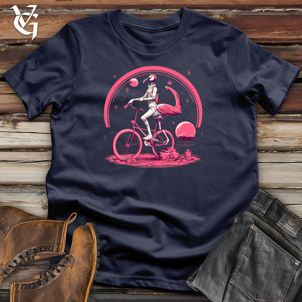 Flamingo Riding On A Bicycle  Softstyle Tee