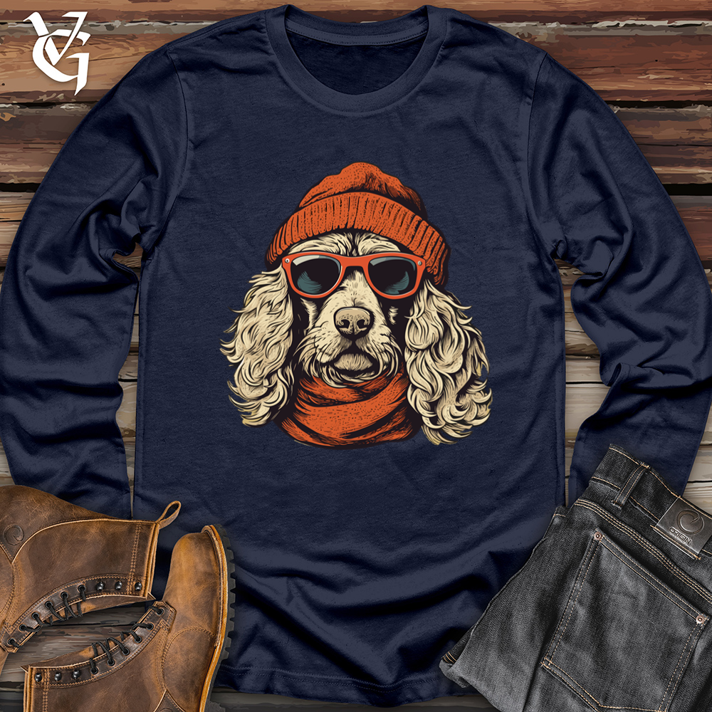 Winter Beanie Doodle Pooch Softstyle Long Sleeve