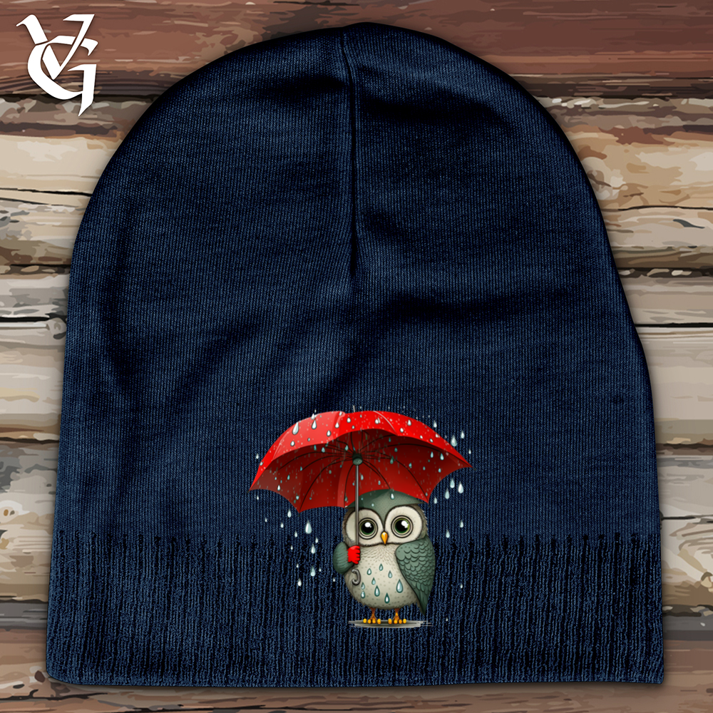 Owl In The Rain Cotton Beanie
