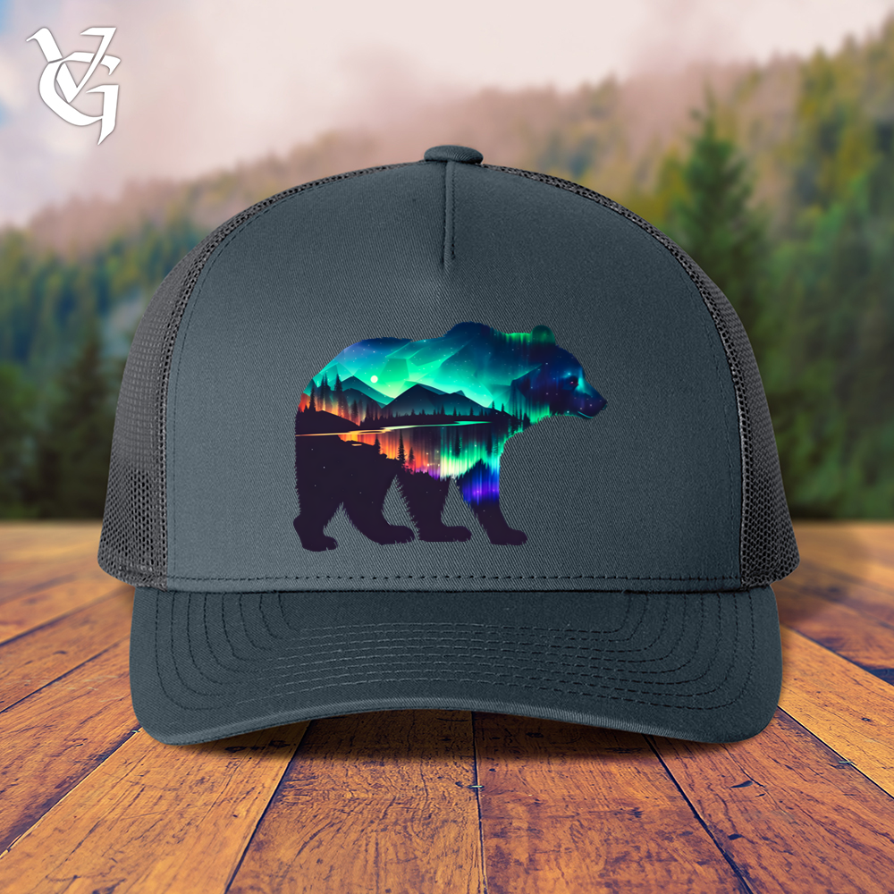 Northern Lights Bear Trucker Cap