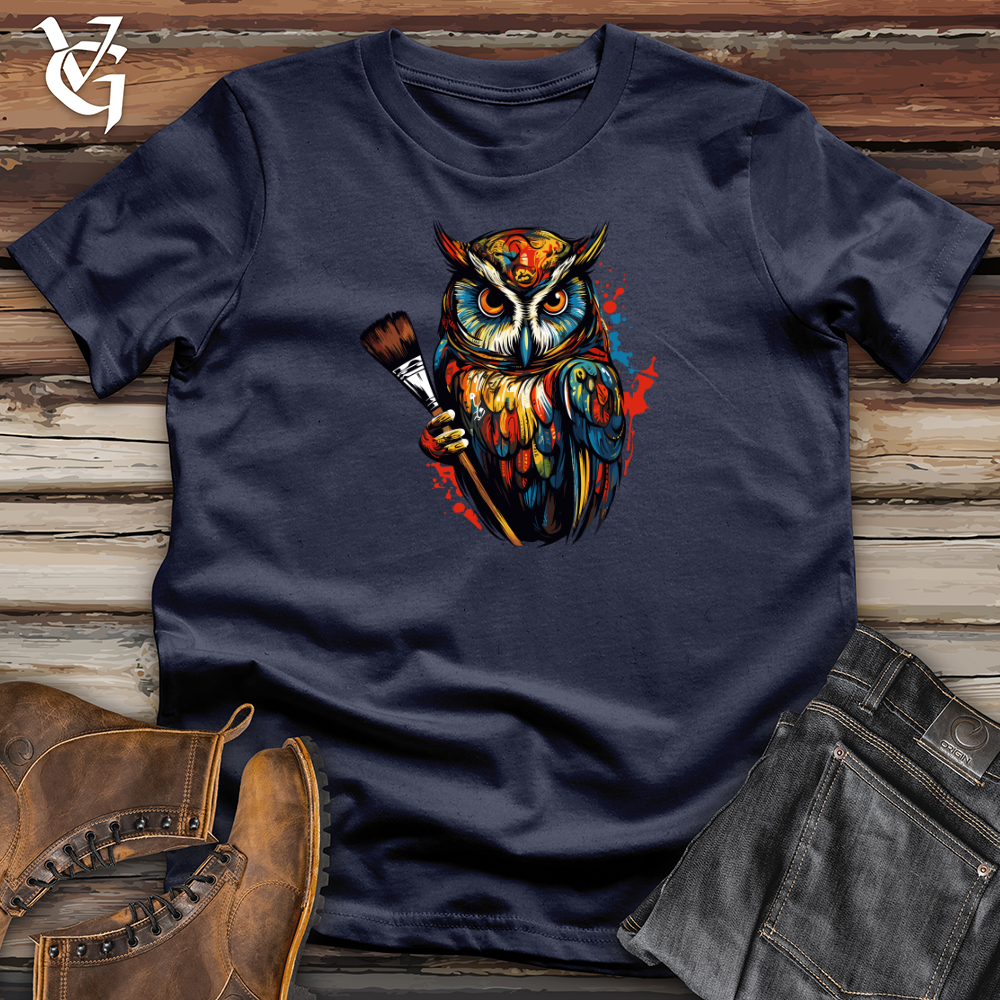 Viking Goods Classic Painter Owl 01 Softstyle Tee Black / L