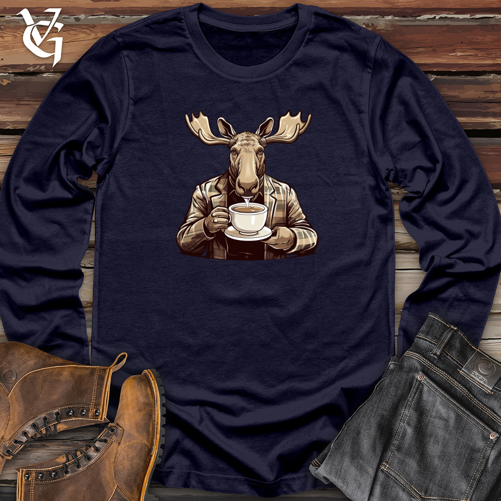 Mug-Wielding Moose Long Sleeve