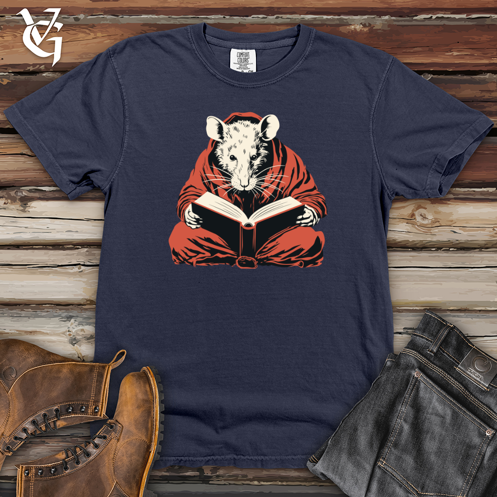 Rat Reading Book Heavy Cotton Comfort Colors Tee