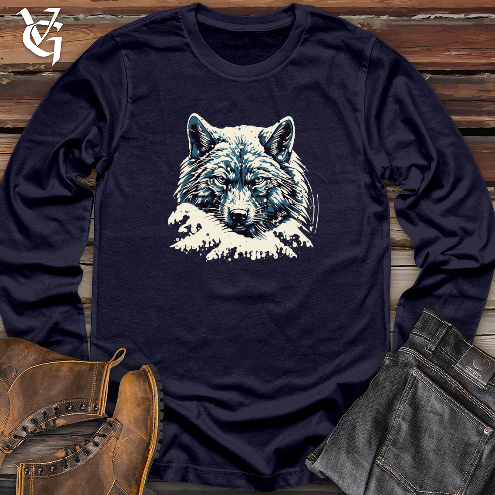 Retro Blizzard Wolf Long Sleeve