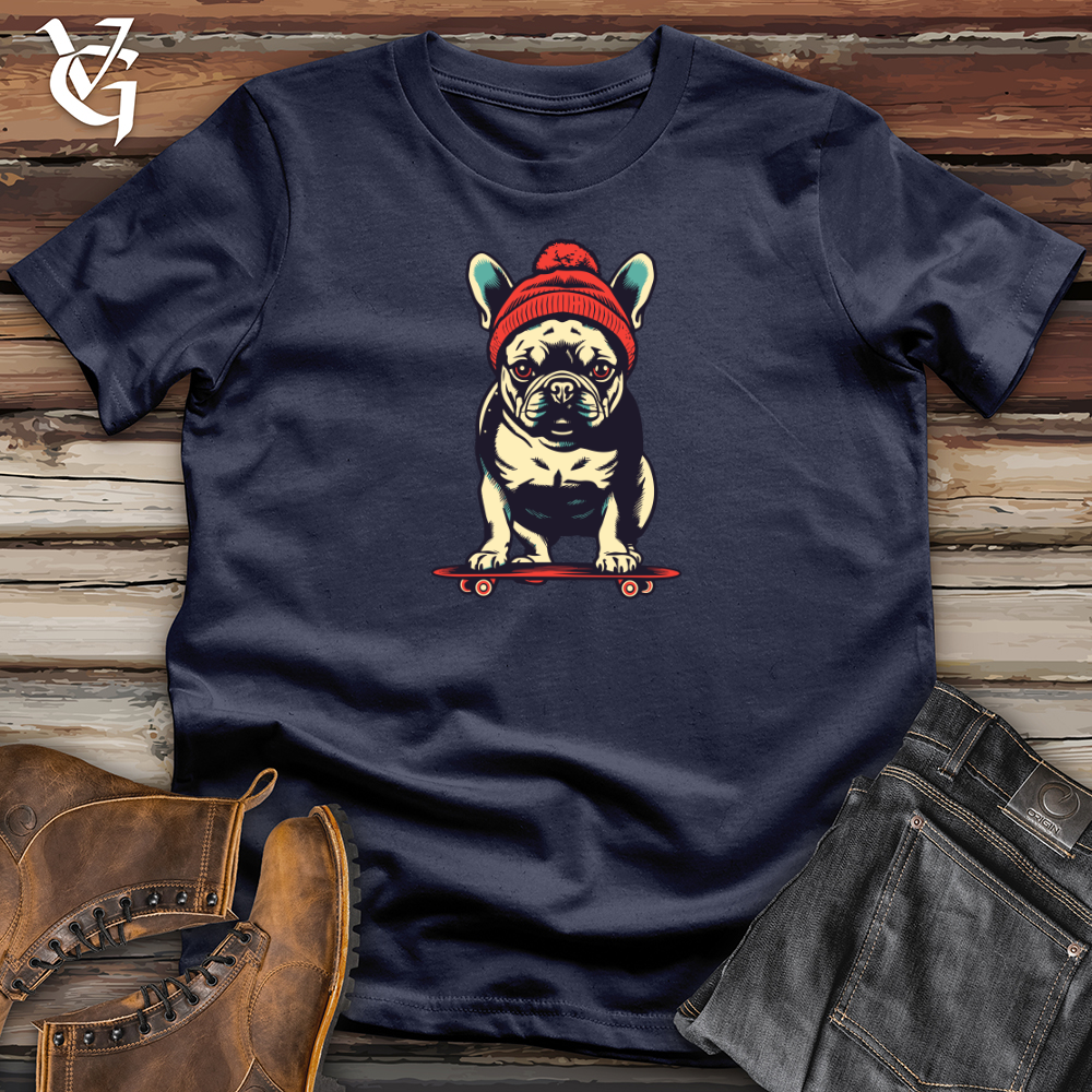 Viking Goods Retro Skateboarding Frenchie Softstyle Tee Military Green / L