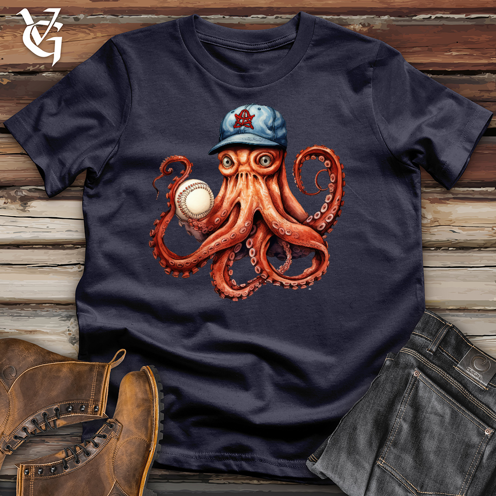 Octopus Baseball Player Cotton Tee