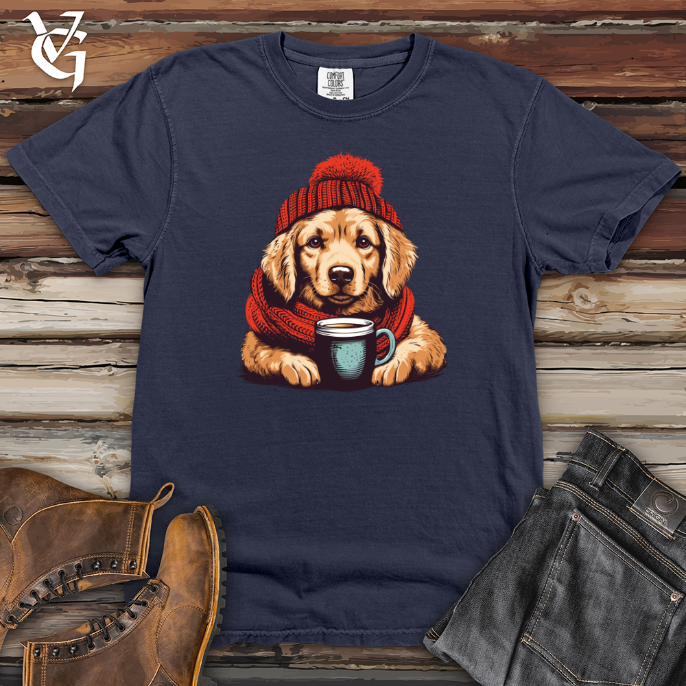 Retro Pom Pom Golden Retriever Heavy Cotton Comfort Colors Tee