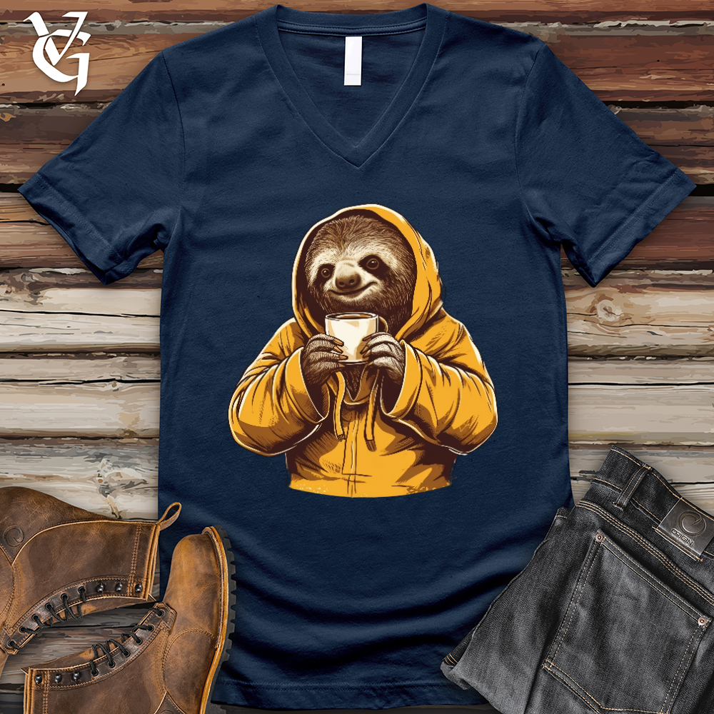 Sloth Coffee V-Neck Tee