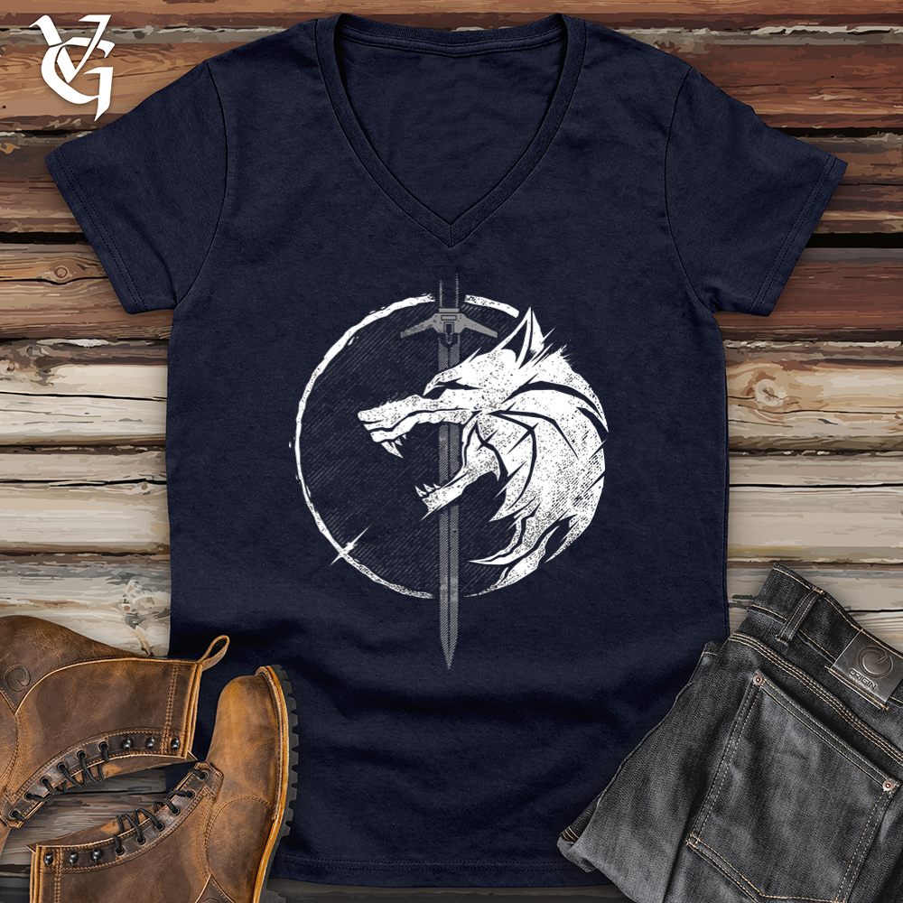 Sword and the Wolf Softstyle V-Neck