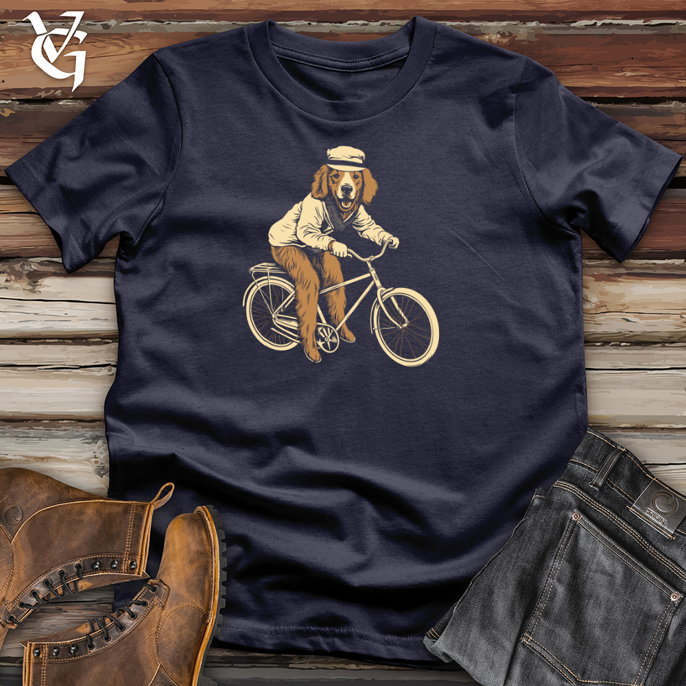 Vintage Bike Riding Golden Cotton Tee