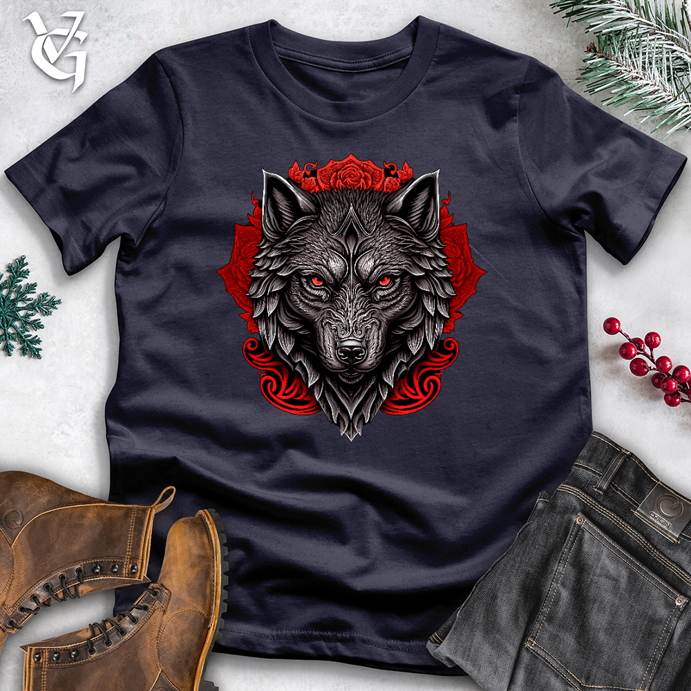 Red Flower Wolf Cotton Tee