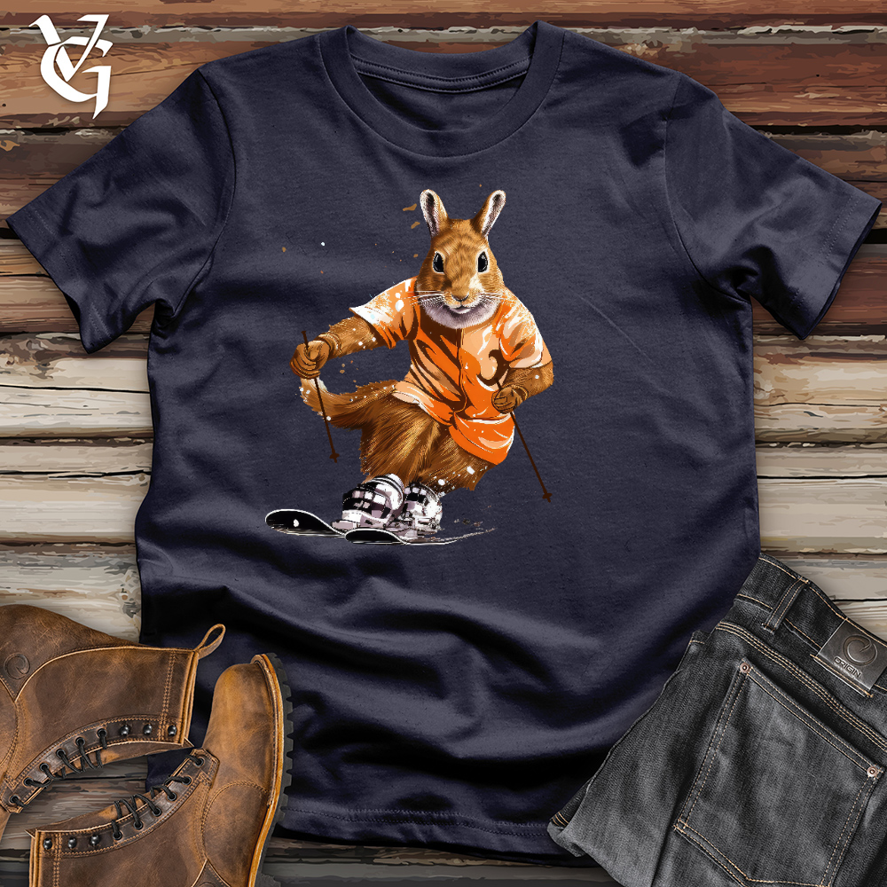 Skiing Squirrel Cotton Tee