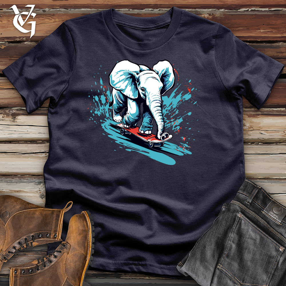 Elephant Skateboarding Cotton Tee