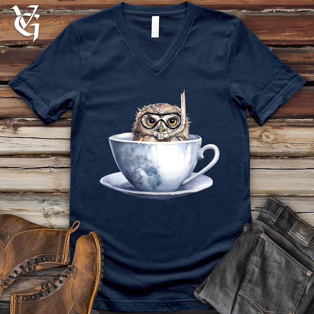 Snorkeling Owl V-Neck Tee