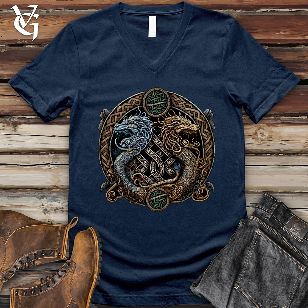 Two Dragons V- Neck Tee