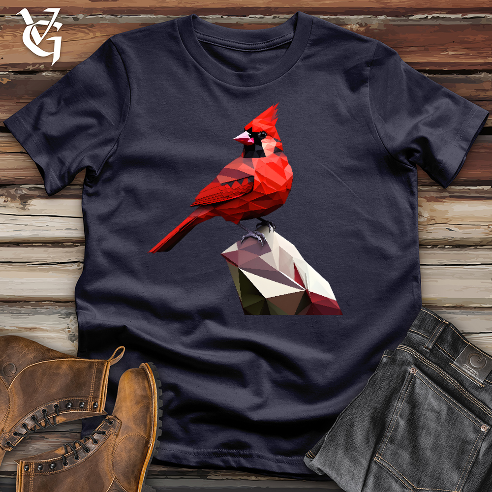 Geometric Cardinal Bird Cotton Tee