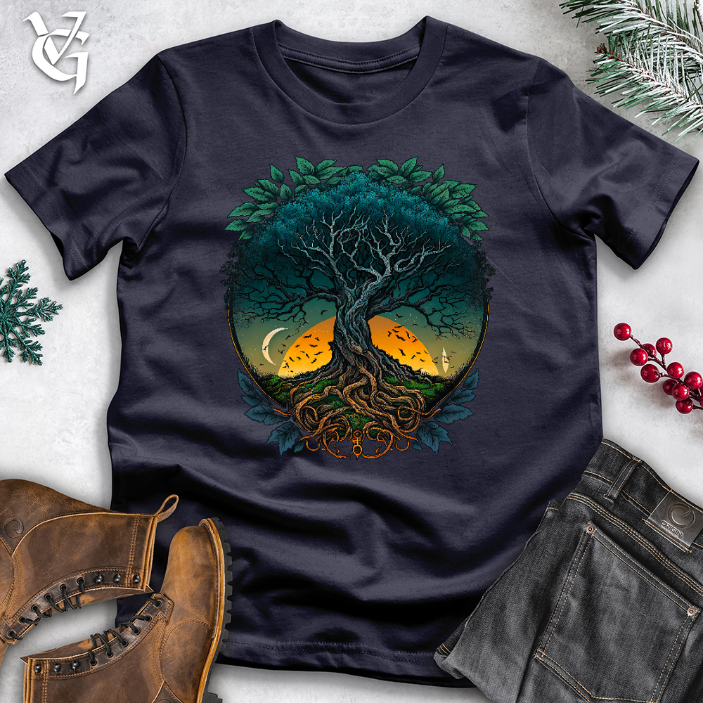 Sunset Yggdrasil Tree Cotton Tee
