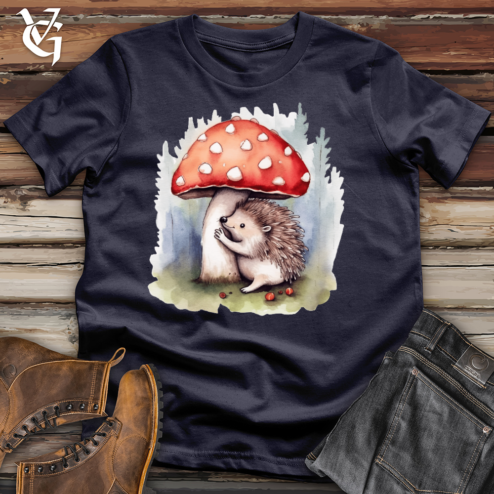 Porcupine Hugging Mushroom Cotton Tee