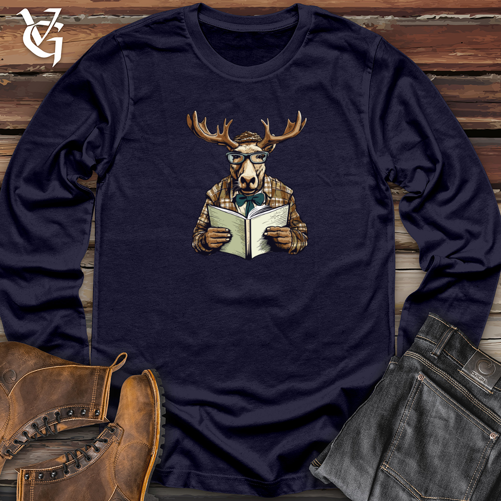 Whimsical Moose Reader Long Sleeve
