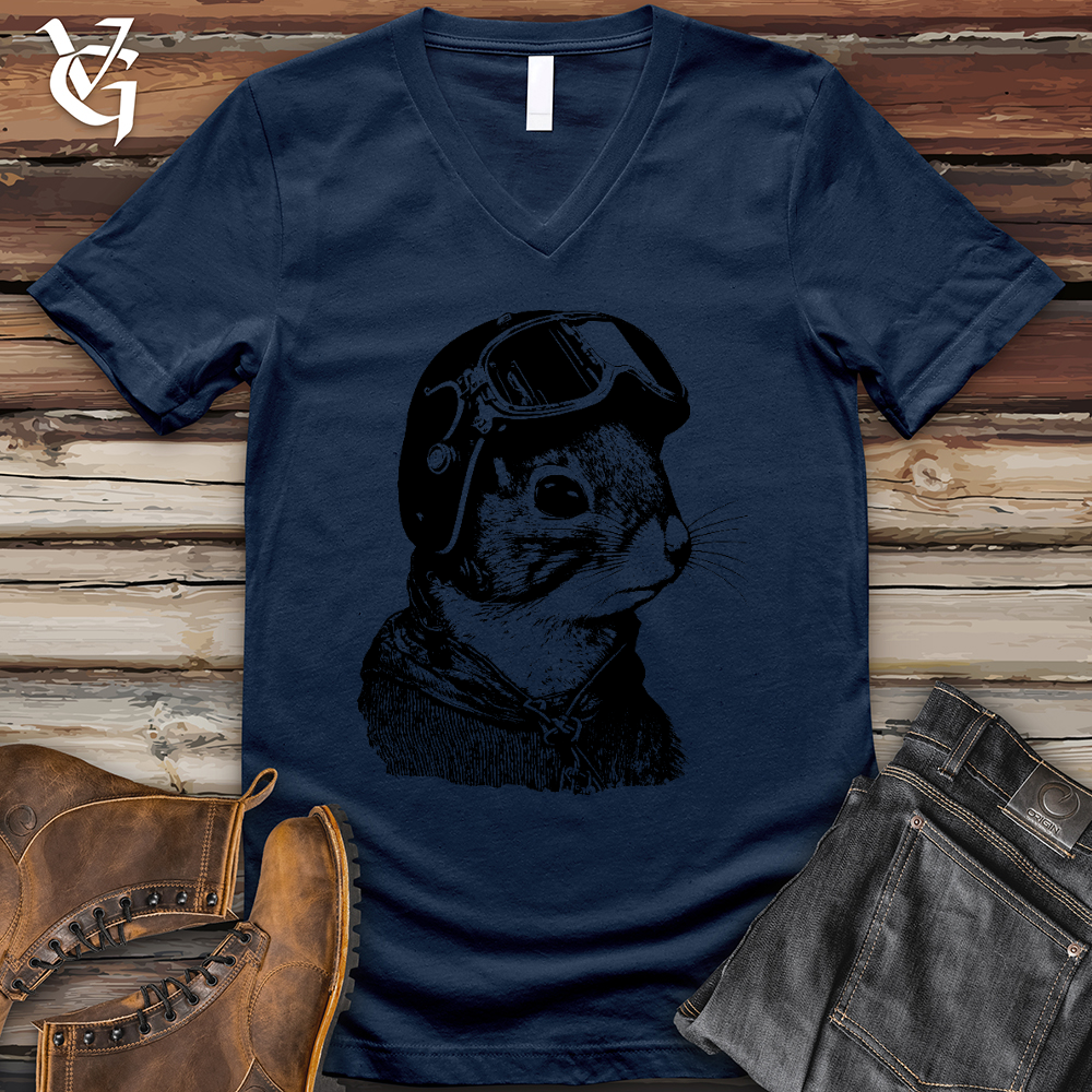 Squirrel Fighter Pilot V-Neck Tee