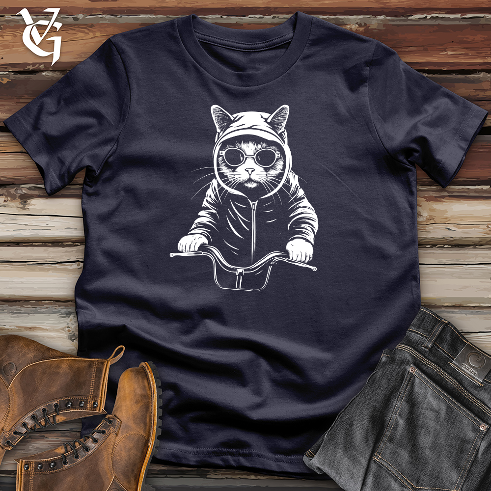 Retro Cycle Cat Cotton Tee